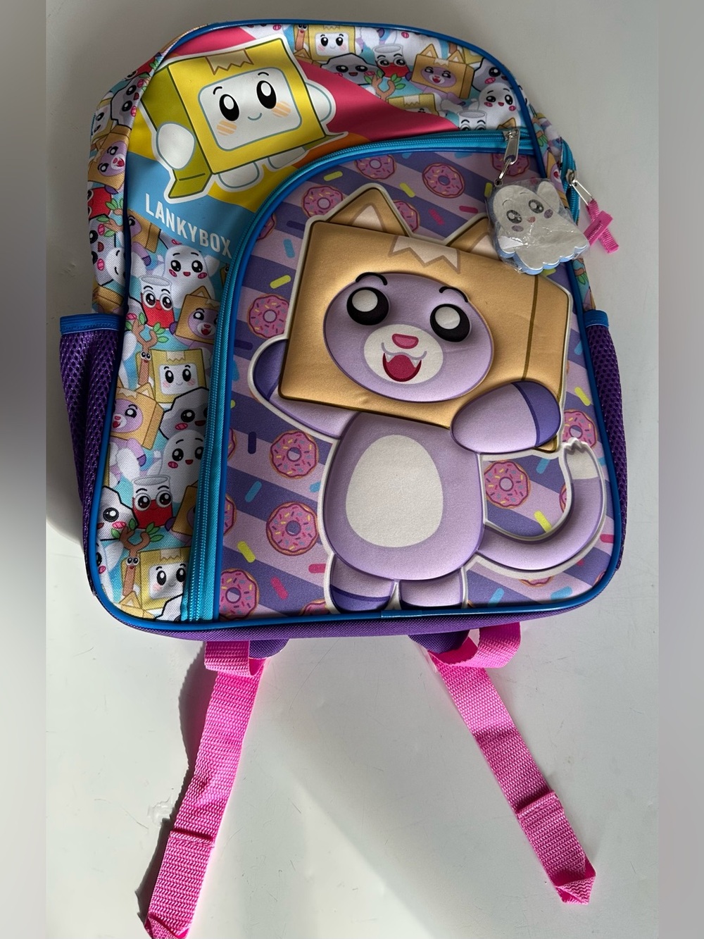 Lanky Box Purple Cat Kids Backpack - Cute Cartoon School Bag